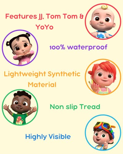 Cocomelon Wellington Boots Kids Official Merchandise | JJ TomTom Yoyo Adorable Yellow Wellies | Unisex children's rain boots (7 UK Child, numeric_7)