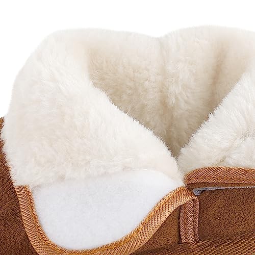 MK MATT KEELY Baby Winter Shoes Kids Boy Girl Warm Snow Boots Toddler Unisex Plush Booties Brown,7 UK Child(160mm)