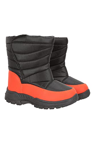 Mountain Warehouse Caribou Junior Kids Snow Boots - Snowproof, Fleece Lining, Warm, Insulated, High Traction Sole - Ideal For Dark Red Kids Shoe Size 8 UK