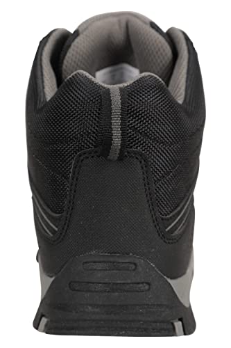 Mountain Warehouse Oscar Kids Walking Boots – Suede Footwear with Sturdy Grip, Padded Ankles & Strong Outsole – for Spring Summer Travelling, Hiking, Camping Jet Black Kids Shoe Size 2 UK
