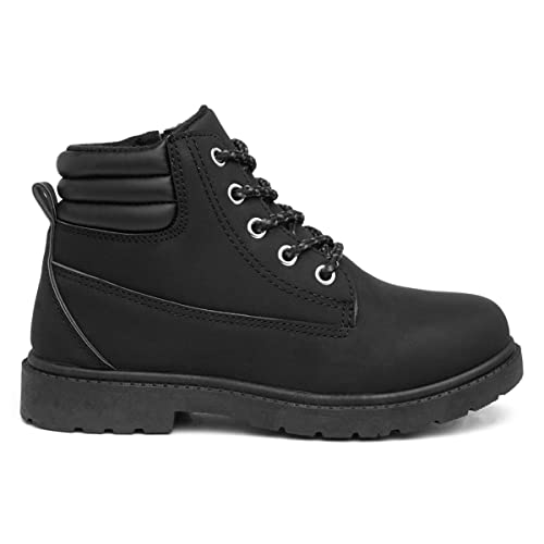 Trux Chive Boys Black Lace Up Ankle Boot - Size 12 Child UK - Black