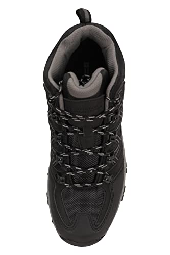 Mountain Warehouse Oscar Kids Walking Boots – Suede Footwear with Sturdy Grip, Padded Ankles & Strong Outsole – for Spring Summer Travelling, Hiking, Camping Jet Black Kids Shoe Size 2 UK