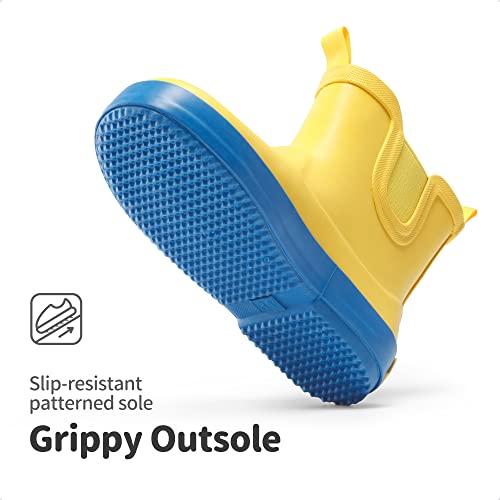 DREAM PAIRS Girls Boys Wellies Wellington Boots,SDRB2201K-E,Yellow/Blue,7 UK Child/25 (EUR)