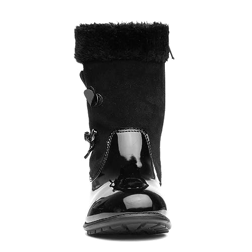 Walkright Leslie Kids Black Patent Calf Boot - Size 12 Child UK - Black