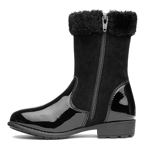 Walkright Leslie Kids Black Patent Calf Boot - Size 12 Child UK - Black