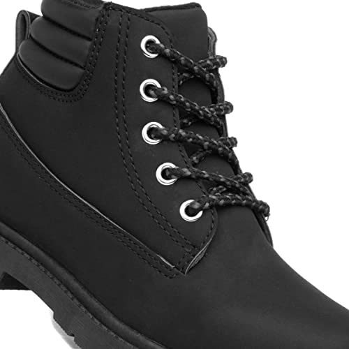 Trux Chive Boys Black Lace Up Ankle Boot - Size 12 Child UK - Black