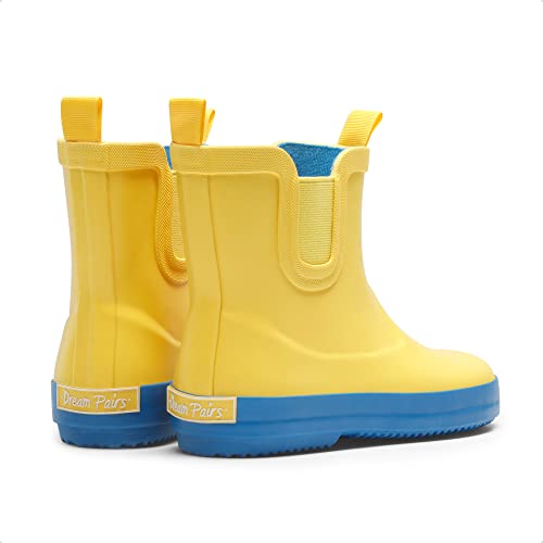 DREAM PAIRS Girls Boys Wellies Wellington Boots,SDRB2201K-E,Yellow/Blue,7 UK Child/25 (EUR)