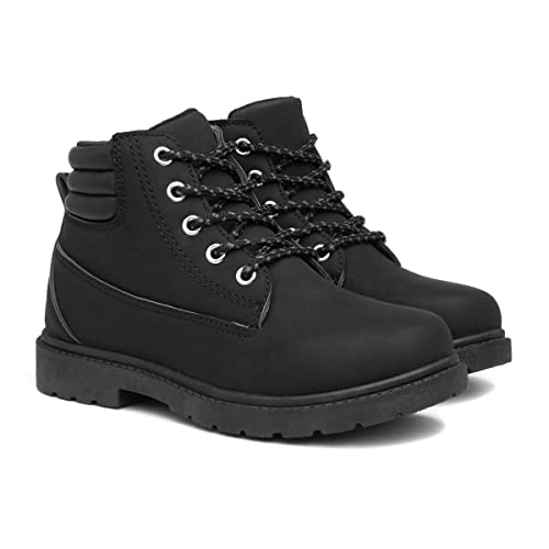 Trux Chive Boys Black Lace Up Ankle Boot - Size 12 Child UK - Black