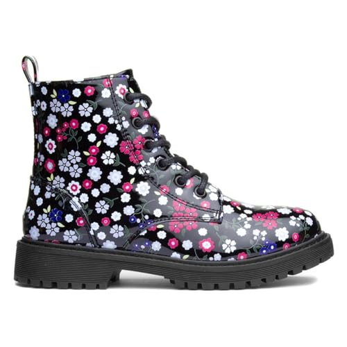 Lilley Rebecca Kids Black Floral Ankle Boot - Size 13 Child UK - Black