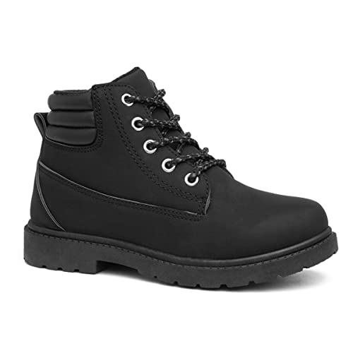 Trux Chive Boys Black Lace Up Ankle Boot - Size 12 Child UK - Black