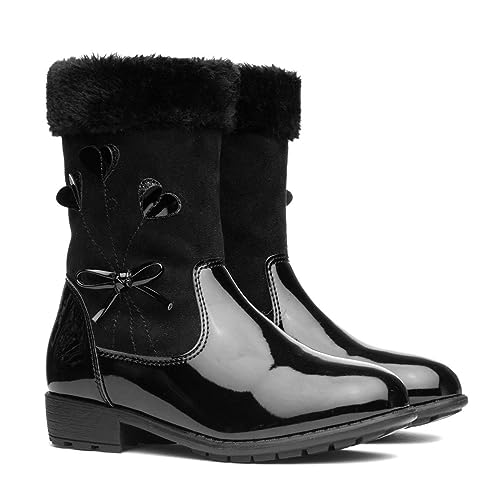 Walkright Leslie Kids Black Patent Calf Boot - Size 12 Child UK - Black
