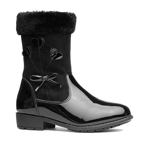 Walkright Leslie Kids Black Patent Calf Boot - Size 12 Child UK - Black