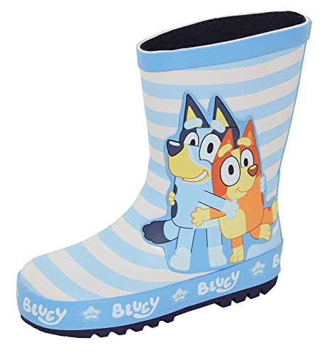 Bluey Wellies for Kids Rubber Wellington Boots Bingo Rain Boots Girls Boys Snow Wellys Blue 11 UK Child