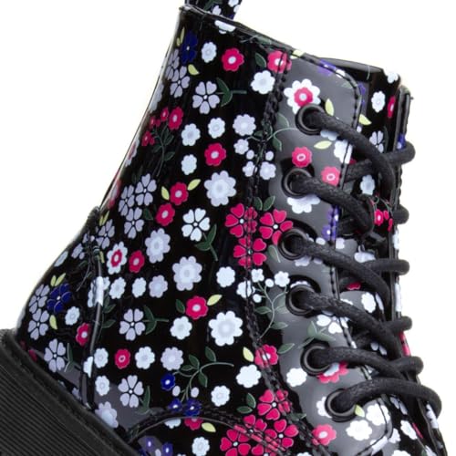 Lilley Rebecca Kids Black Floral Ankle Boot - Size 13 Child UK - Black