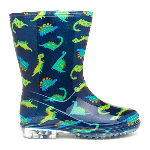Zone - Tornado Kids Dinosaur Navy & Green Welly - Size 7 Child UK - Multicolour