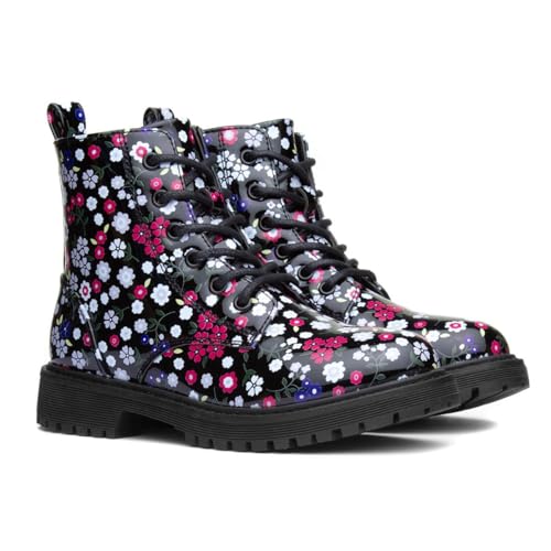 Lilley Rebecca Kids Black Floral Ankle Boot - Size 13 Child UK - Black