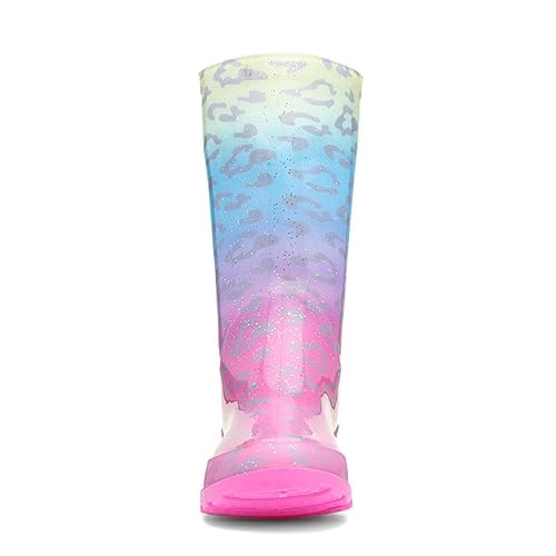 Zone - Stormy Kids Rainbow Leopard Print Glitter Welly - Size 13 Child UK - Multicolour