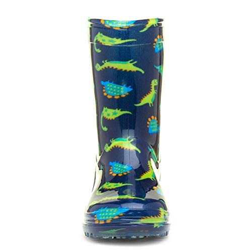 Zone - Tornado Kids Dinosaur Navy & Green Welly - Size 7 Child UK - Multicolour