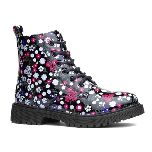 Lilley Rebecca Kids Black Floral Ankle Boot - Size 13 Child UK - Black
