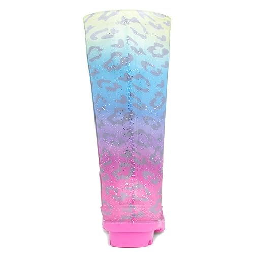 Zone - Stormy Kids Rainbow Leopard Print Glitter Welly - Size 13 Child UK - Multicolour