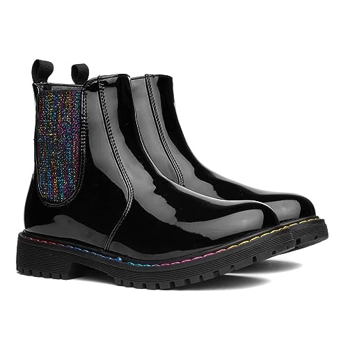 Lilley Olena Kids Black Patent Chelsea Boot - Size 13 Child UK - Black