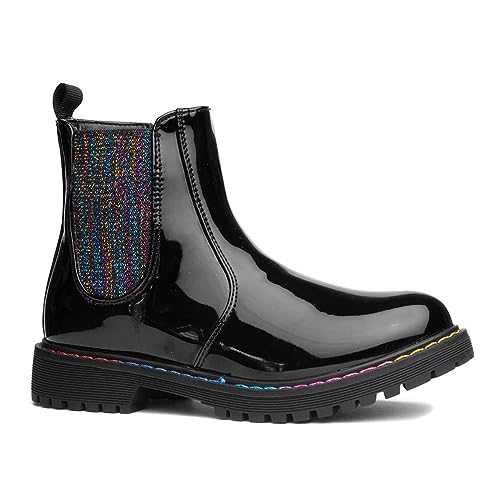 Lilley Olena Kids Black Patent Chelsea Boot - Size 13 Child UK - Black