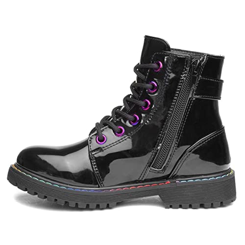 Lilley Riley Kids Black Patent Iridescent Boot - Size 12 Child UK - Black