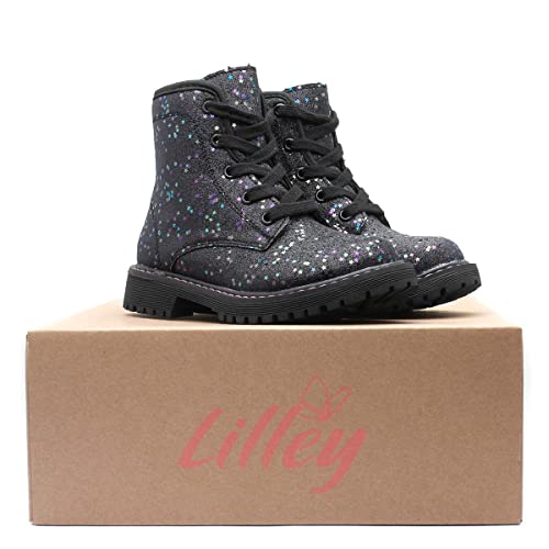 Lilley Junior Laura Girls Black Glitter Boot - Size 1 UK - Black