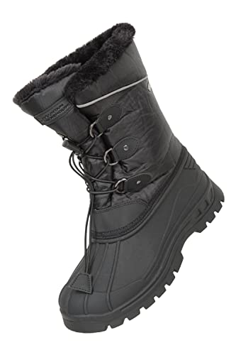 Mountain Warehouse Whistler Kids Snow Boots - Snowproof, Warm, Breathable Childrens Winter Boots, Durable & High Traction Soles - Ideal For Walking & Daily Use Black Kids Shoe Size 1 UK