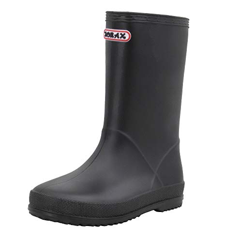 Zorax - UK13 Kids - EU31 - Black Girls Boys Waterproof Non-Slip Kids Motorbike Rain Boots Kids Rain Shoes Wellies Unisex Children Wellington Boots
