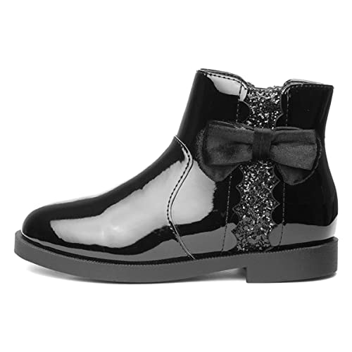 Walkright Lauren Girls Black Patent Ankle Boot - Size 7 Child UK - Black