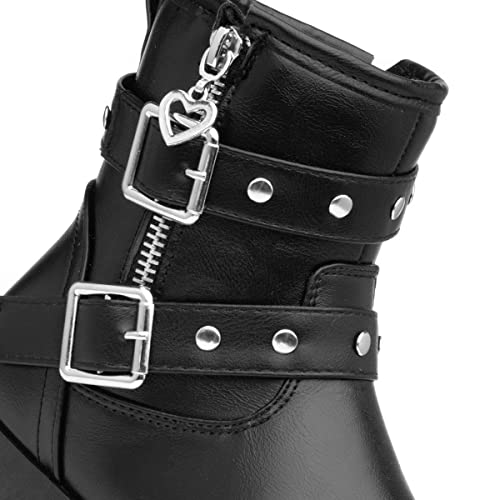 Walkright Lexie Kids Black Studded Ankle Boot - Size 10 Child UK - Black