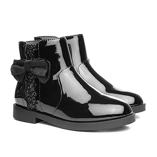 Walkright Lauren Girls Black Patent Ankle Boot - Size 7 Child UK - Black