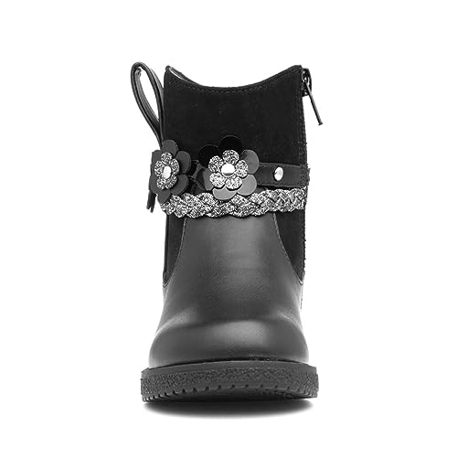 Walkright Ivy Kids Black Floral Ankle Boot - Size 12 Child UK - Black