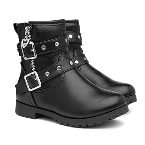 Walkright Lexie Kids Black Studded Ankle Boot - Size 10 Child UK - Black