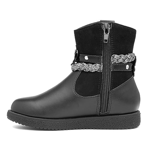 Walkright Ivy Kids Black Floral Ankle Boot - Size 12 Child UK - Black