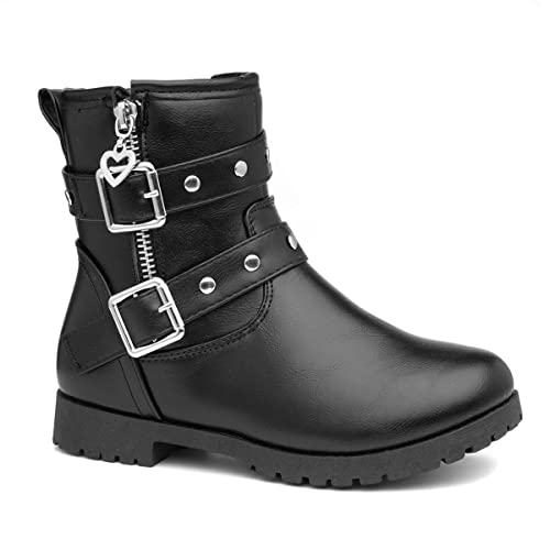 Walkright Lexie Kids Black Studded Ankle Boot - Size 10 Child UK - Black