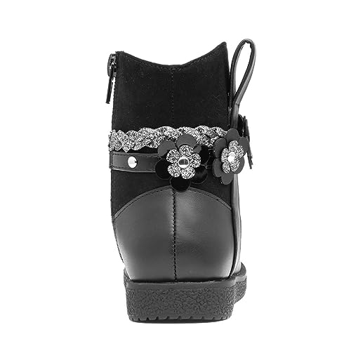 Walkright Ivy Kids Black Floral Ankle Boot - Size 12 Child UK - Black