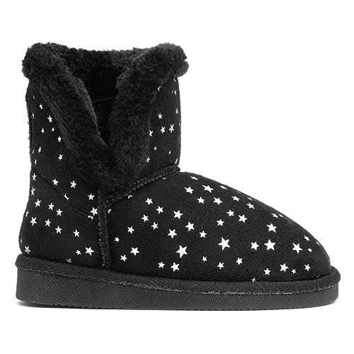 Walkright Floss Kids Black Fur Lined Boot - Size 13 Child UK - Black