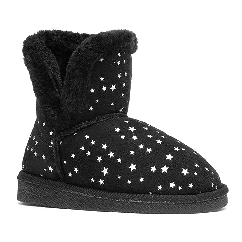 Walkright Floss Kids Black Fur Lined Boot - Size 13 Child UK - Black