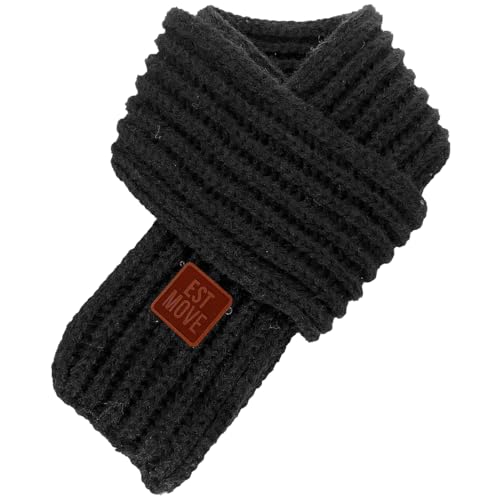 Jc.upin Knit Kids Scarf,Black Kids Snood,Soft Snoods for Kids Childrens Boys Girls Scarf,Reversible Winter Neck Warmer Wrap Cross Collar Snood