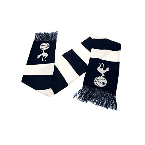 Tottenham Hotspur Spurs FC Football Club White Blue Striped Scarf Badge Crest