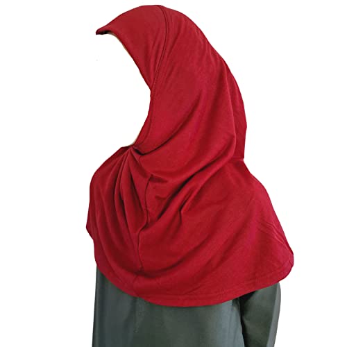 Yaqeen Girls Jersey Hijab instant headscarf cotton viscose plain Amira, readymade pull on kids scarf, ideal for any occassion school/nursery/madrassah/mosque/Ramadan/Eid…