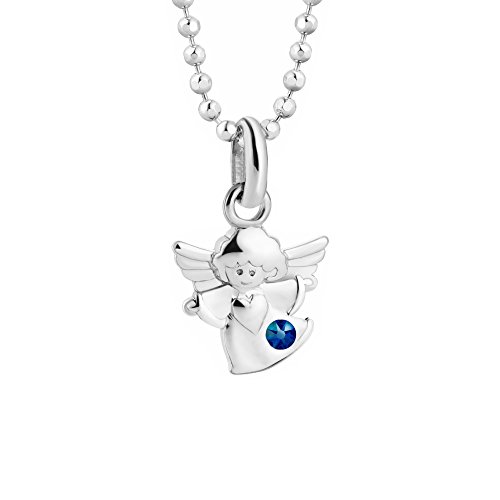 butterfly Girl Sterling Silver 925 Swarovski Elements Guardian Angel Blue Length Adjustable Satin Bags Kids Gift Jewelry