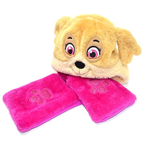 Girls Paw Patrol Sky Winter Beanie Hat & Pocket Scarf Set 1-2 Years Pink