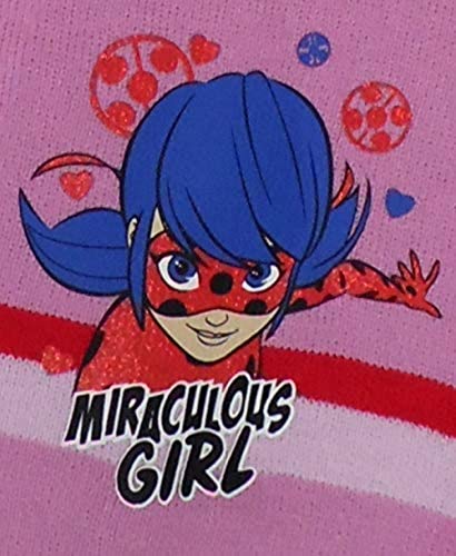 Miraculous ladybug Girls Hat Scarf Gloves Set (52 cm, Pink)