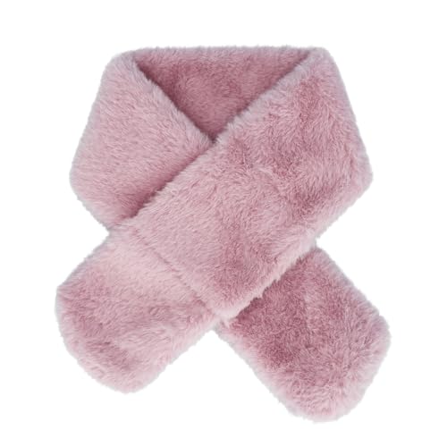 CHEERYMAGIC Kids Scarf, Kids Winter Fleece Scarves Warm Plush Scarf Wrap Cross Collar Children Neck Warmer Solid Color Neckerchief for Little Boys Girls Toddlers A7ETWJ