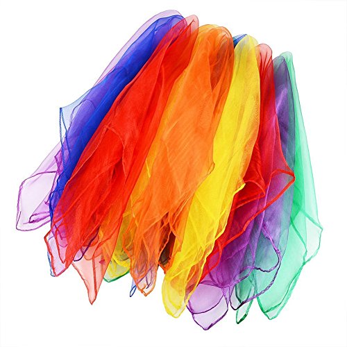 ODN 12pcs Children Performance Dance Small Scarf, Random Color