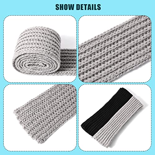 2pcs Kids Scarf Winter, Knitted Scarves Warm Snoods Scarf Knit Neck Warmer for Little Boys Girls Toddlers Childrens(Black, Grey)