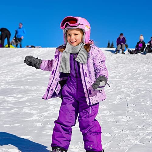 2pcs Kids Scarf Winter, Knitted Scarves Warm Snoods Scarf Knit Neck Warmer for Little Boys Girls Toddlers Childrens(Black, Grey)